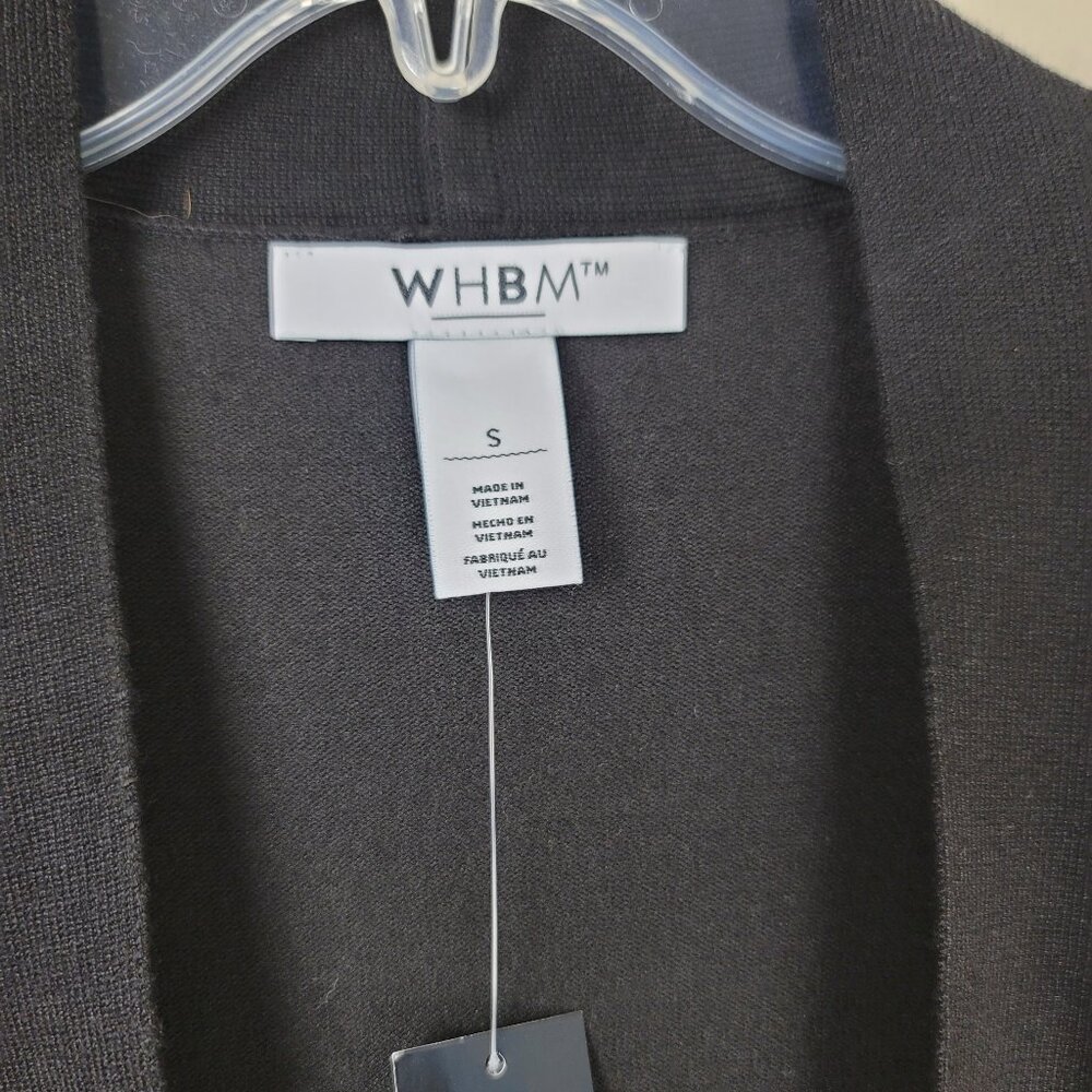 WHBM Black Open Front Cardigan Sweater Women's Small NWT Lightweight Work Layer - Picture 6 of 8